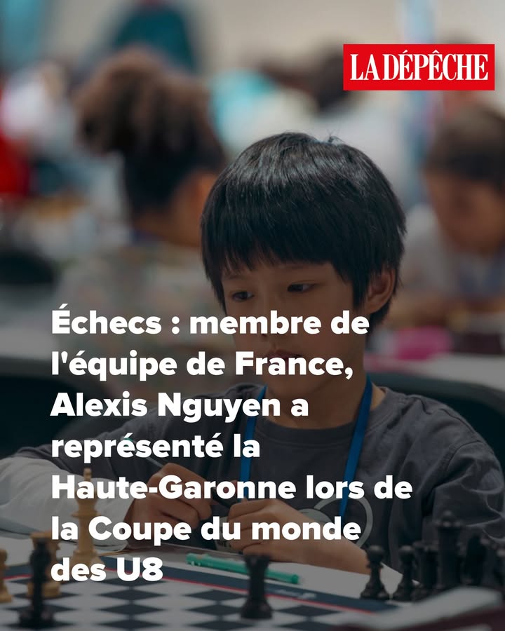 Échecs : membre de l’équipe de France, Alexis Nguyen a représenté la Haute-Garonne lors de la Coupe du monde des U8
➡️ https://l.ladepeche.fr/yNOe