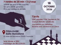 Rendez-vous dimanche 18 octobre pour le 3e Rapide d’Octobre du club ♟️